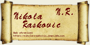 Nikola Rašković vizit kartica